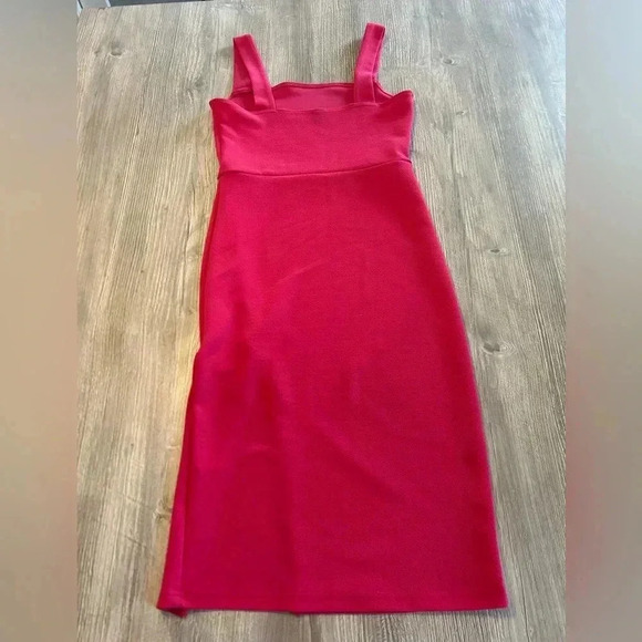 SHEIN Women's BAE Slit Knee-Length Bodycon Dress Size XS Hot Pink it is NWOT - Picture 5 of 11